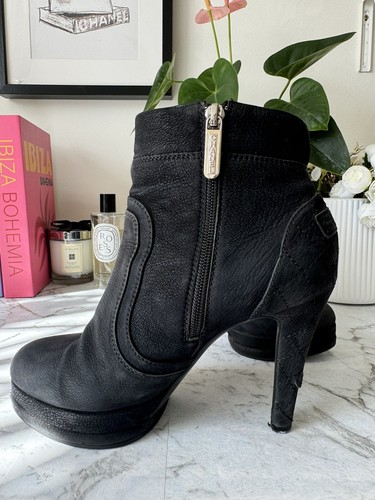 Chanel Botines Cuero Nobuck Negro, Chanel Botas Plataforma 4,5 UK/37,5 EU - Imagen 11 de 24
