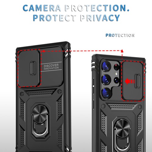For Samsung S25 Ultra S24 FE S23 S22 Shockproof Stand Case Slide Camera Cover - Picture 56 of 98