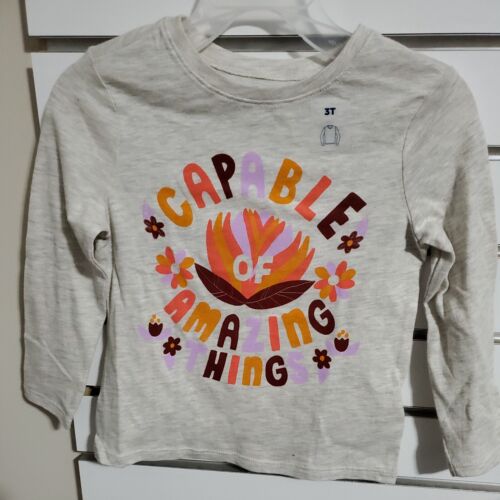 girls long sleeve Shirt Toddler 3T Gray - Picture 2 of 4