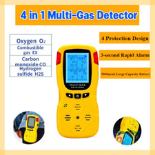Portable O₂ CO EX H2S 5000mAh 4 in 1 GasDetector Visual Safety Alarm Sensor New
