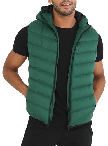 Mens Hooded Gilet Body Warmer Sleeveless Padded Puffer Quilted Jacket BRAVE SOUL - Picture 4 of 17