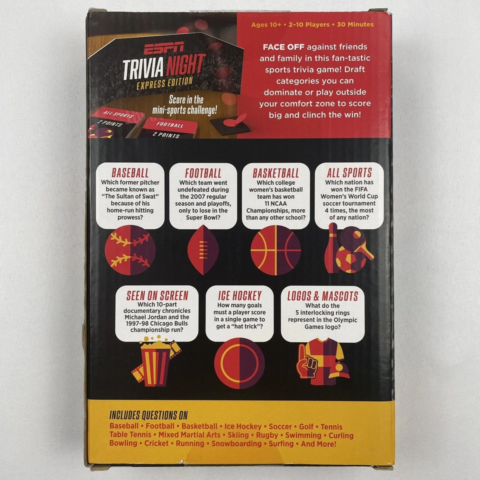 Sports Trivia Game ESPN Trivia Night Express Edition Funko Games All Genres NEW! - Image 3 of 4
