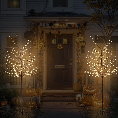 6FT 2-Pack Lighted Cherry Blossom Tree, 200 Warm White Fairy LED Lights, Indoor - Picture 6 of 9