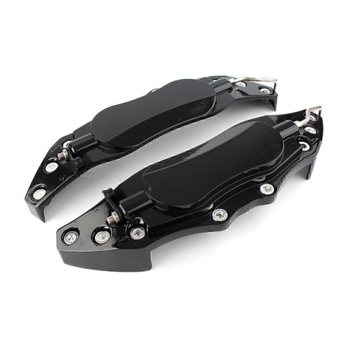 2x Car 3D Metal Brake Caliper Covers Universal Front & Rear Large BlACK GZ - Picture 7 of 12