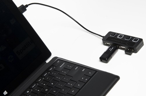 Moltiplicatore Hub USB 2.0 4 Porte con Interruttori di Alimentazione Singoli e LED Laptop PC - Foto 7 di 8