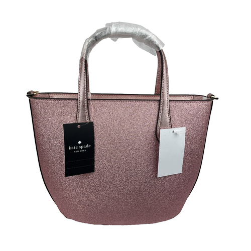 Kate Spade Rosa Glitzer Schimmer Leder Umhängetasche NEU mit Etikett 8,5" (H) x 11" (B) - Bild 2 von 10