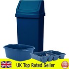 NAVY 3 PIECE KITCHEN SET 50L BIN DISH DRAINER & RECTANGLE WASHING UP BOWL
