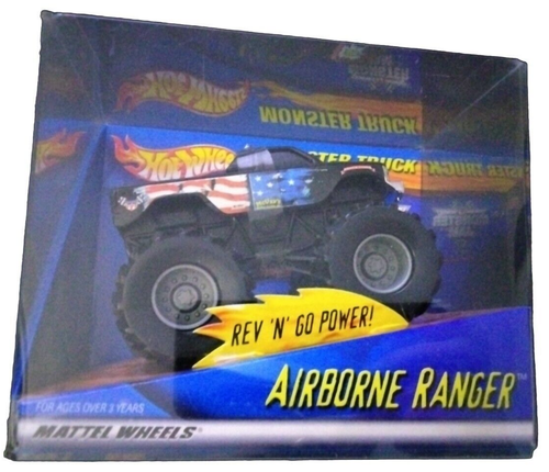 AIRBORNE RANGER Monster Jam Truck 1:43 REV 'N GO POWER 2001 Hot Wheels NEW Rare - Picture 2 of 14