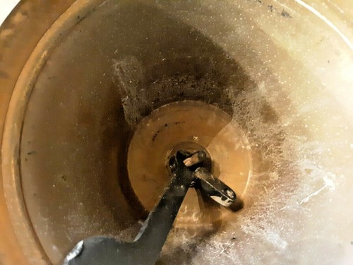 Messing Dinner Glocke Vintage schwer 6"" breit 4 1/2"" hoch Made in India - Bild 11 von 11