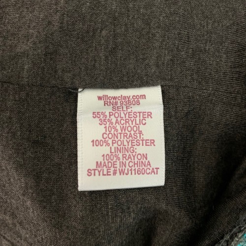 Cárdigan de sauce y arcilla talla pequeña mezcla de lana Boucle forrado abierto azul manga larga - Imagen 4 de 5
