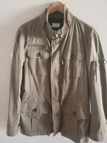 AUTH BRUNELLO CUCINELLI MEN'S LIGHTWEGHT MILITARY BROWN LINED JACKET OUTWEAR L - Picture 14 of 14