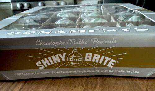Shiny Brite Christopher Radko Weihnachten 20 Ornamente rund gestreift klein - Bild 3 von 3