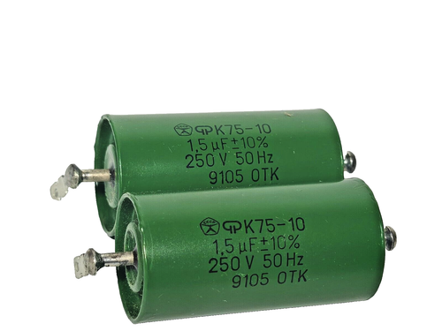 K75-10 1.5 uF 250 V RUSSIAN HYBRID PAPER IN OIL  AUDIO  CAPACITORS  NEW QTY-2 - Picture 1 of 2