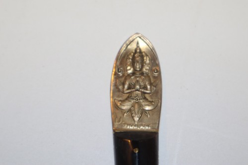 Vintage Thailand Buddha Gold & Black Wood - 10.25" Cake Server - Picture 5 of 9