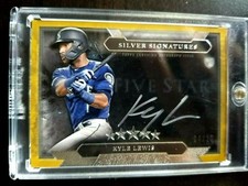 #4/10, RARE, Kyle Lewis RC Auto 4/10 2020 Topps Five Star #SS-KLE Gold Parallel