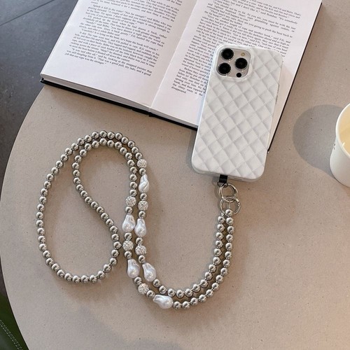 120cm Pearl Crossbody Phone Chain With Card Anti Loss Hanging Rope Bag - Photo 8 sur 11