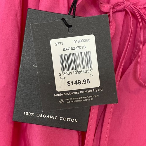 Maxi Vestido BASQUE Curve Algodón Orgánico Rosa 22 | Nuevo con Etiquetas Bolsillos Fruncidos PVP $149 - Imagen 4 de 10