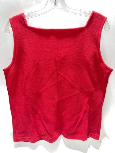 Top para mujer marca NY & Co rojo liso sin mangas grande de colección - Imagen 2 de 4