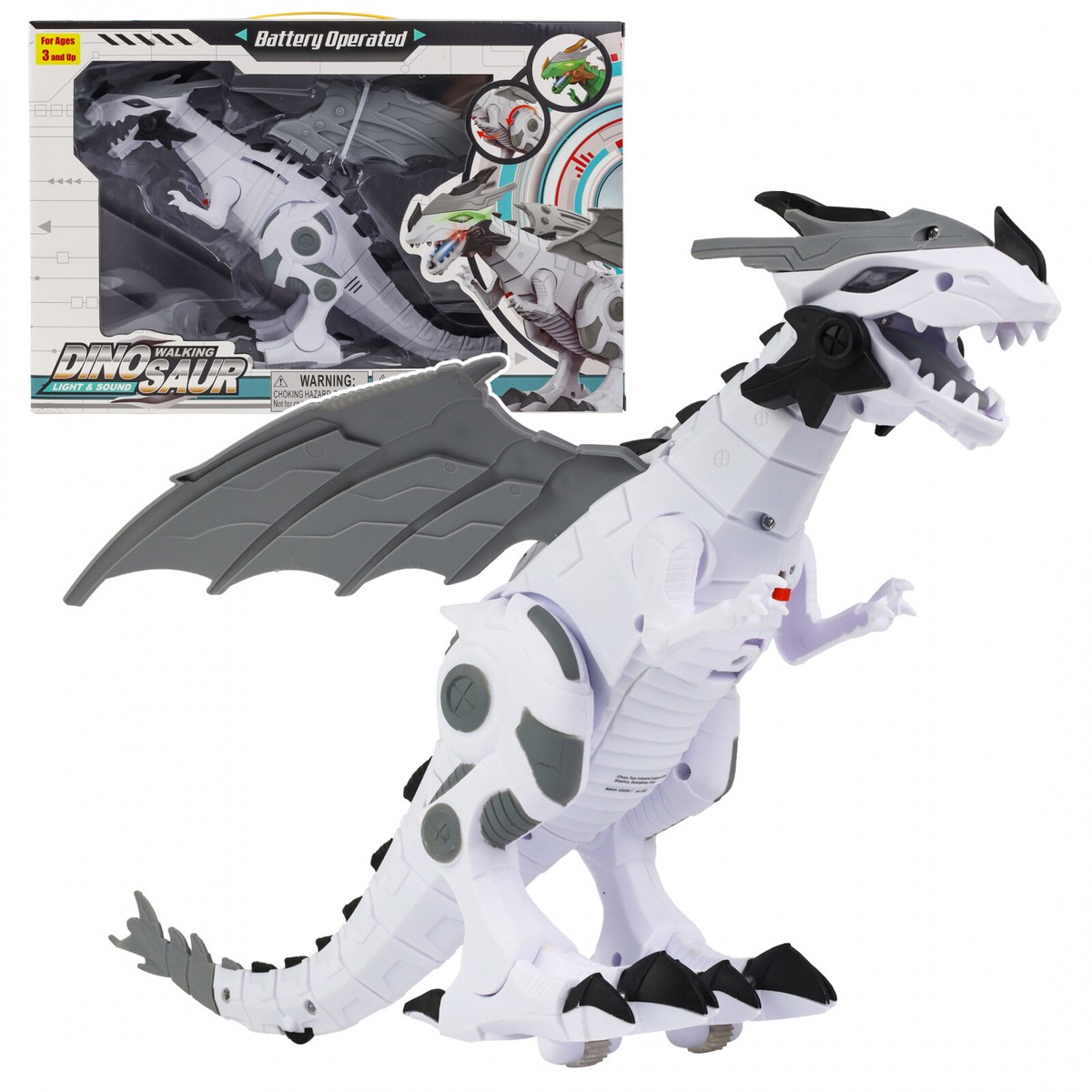 Kidplokio White Walking Robot Dinosaur Dragon Space Toys
