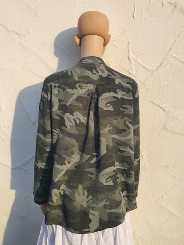 Damen Mädchen Bluse Sommer Gr.M Neu Hemdtasche Bundeswehr Wendepailletten (1315) - Picture 4 of 5