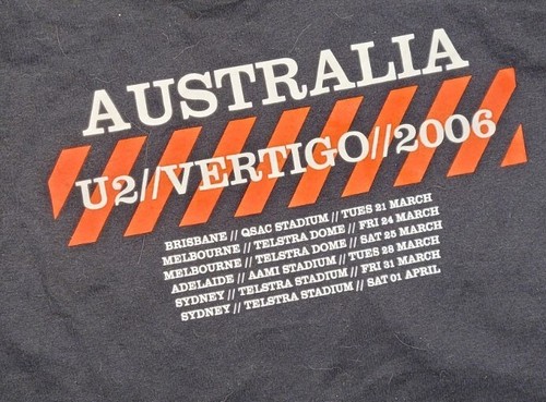 U2 Vertigo 2 Sided Tour Rock Concert 2006 Australia Bono Mens S New - Picture 2 of 5
