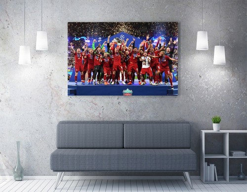 LIVERPOOL 2019 CAMPEONES LIGA - LONA IMPRESIÓN DE ARTE DE PARED IMAGEN DE ARTE - Imagen 2 de 2