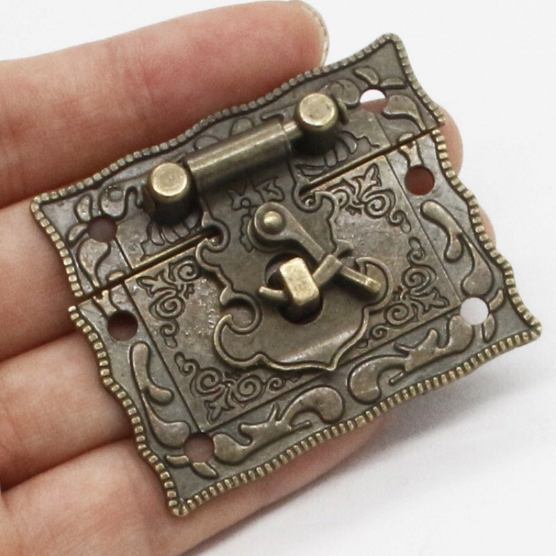 2x Antique Alloy Buckle for Wooden Box Accessories Retro Tool BOX Lock Clasp Kit