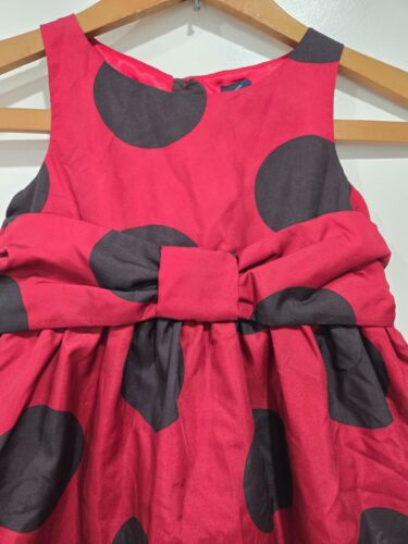 VTG 2000 Baby Gap Dress 2T 30-33 LBS Red Black Ladybug Polka Dot Holiday Formal - Picture 3 of 6
