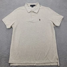 US Polo Assn Shirt Mens XL Tan Polo Golf Classiccore Pony Short Sleeve Collared