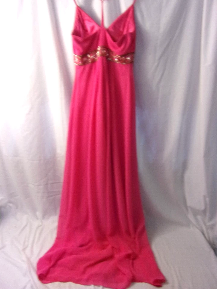Studio S.W./ Sue Wong Long Pink Gown Deaded Waist Size 2 100% Poly VGC - Image 4 of 4