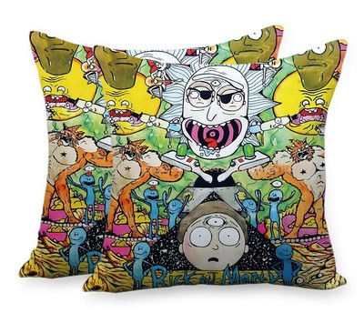 throws and cushions trippy psychedelic rick morty cushion cover