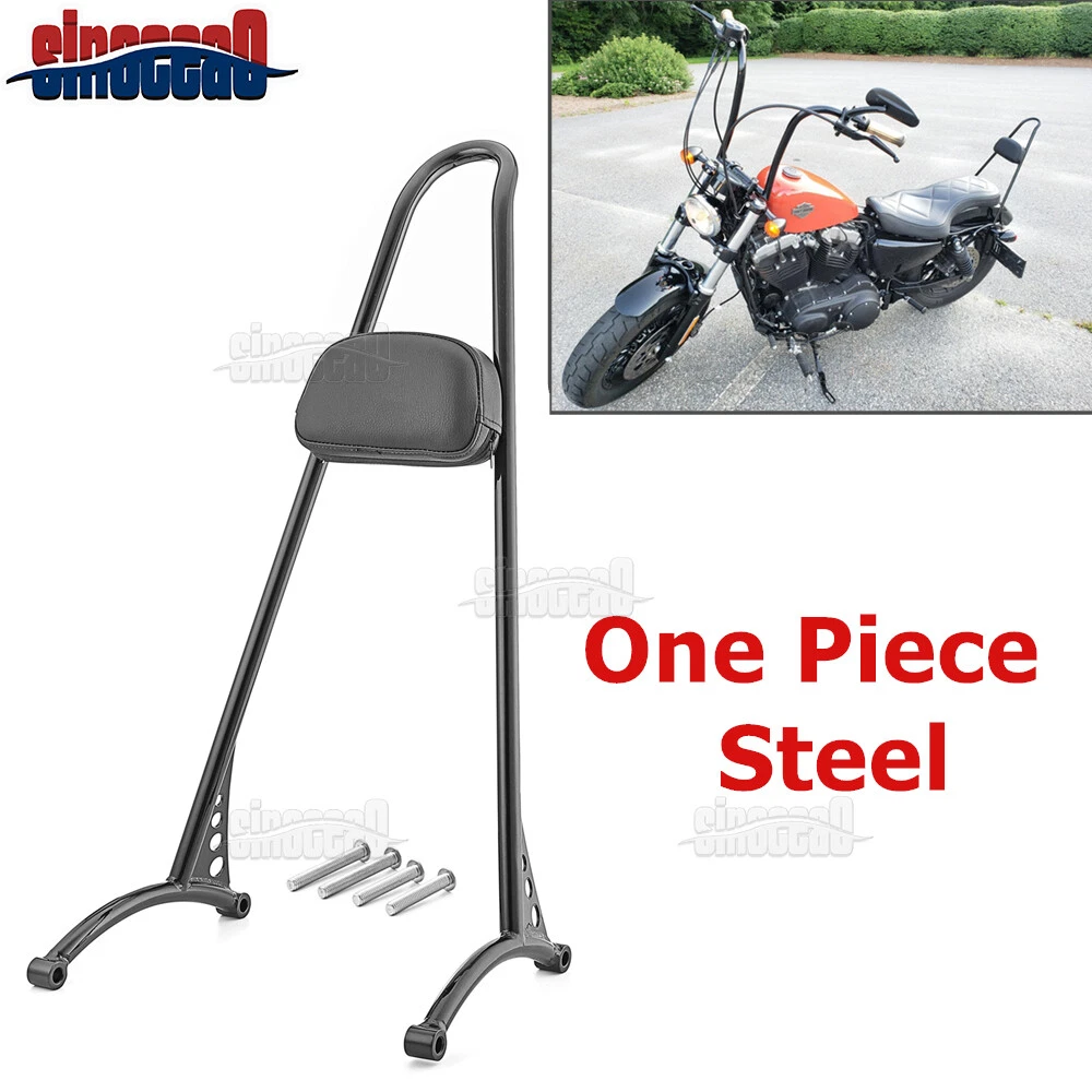 Black Tall Sissy Bar Passenger Backrest for Harley Sportster XL