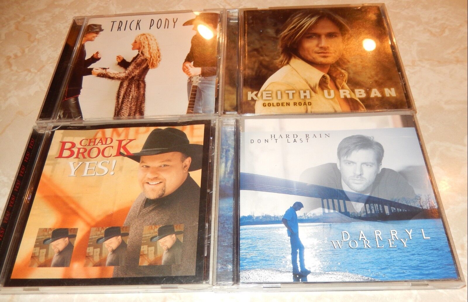 Lot of 4 Country CDs from 2000 Urban, Chad Brock Worley Trick Pony (CD, 4-Discs)