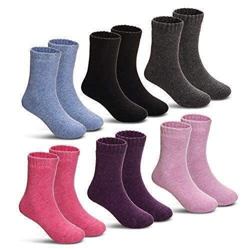 Children's Winter Warm Wool Socks Kids Boy Girls Hiking 8-12 Years Solid Color - Picture 2 of 7