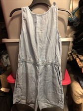 Vineyard Vines Blue Chambray Denim Romper Girls size large NWT