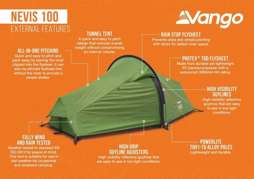 Vango Nevis 100 Tent Pamir Green - Picture 5 of 11