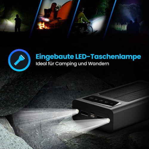 Powerbank solar 20000mAh, ładowarka solarna USB-C zewnętrzna bateria kompatybilna z iPhone - Zdjęcie 12 z 12