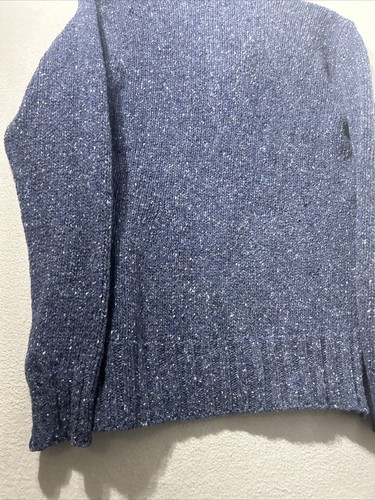 Aran Island Wolle Kaschmir Pullover Damen Größe Small Blau Wasserfallausschnitt - Bild 16 von 23