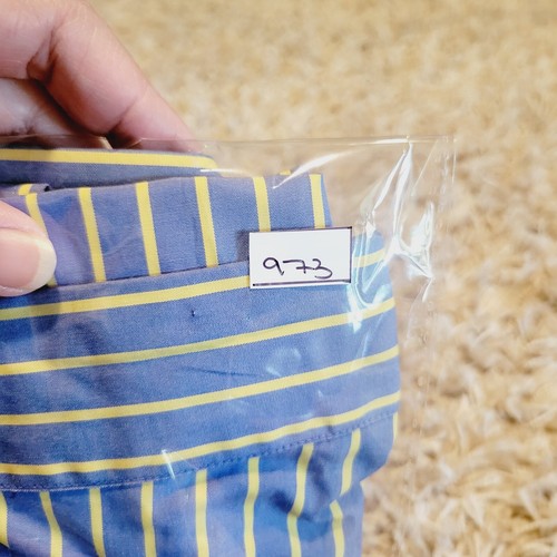 Kent Curwen Shirt Mens 15.5 Blue Striped Button Up Long Sleeve Made England New - Picture 9 of 9