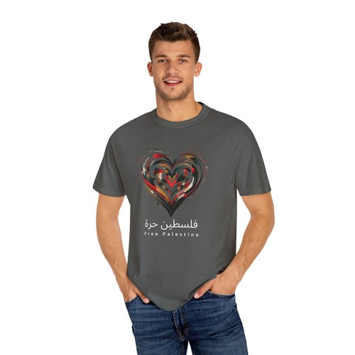 Free Palestine Gaza Arabic and English T Shirt Unisex Comfort Color T-Shirt - Picture 17 of 21