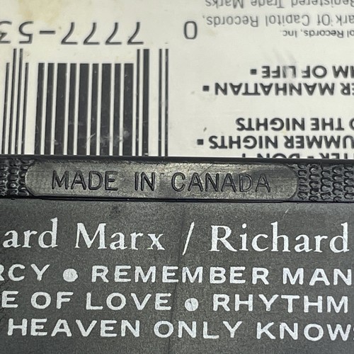 Richard Marx, Self-Titled (Audio Cassette Tape, 1987) Canada Import, Black Cart - Picture 9 of 9