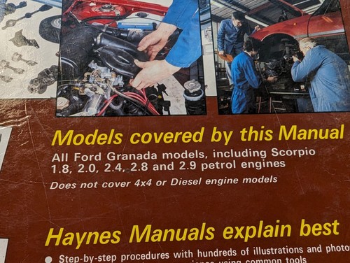 Ford Granada & Scorpio 1.8, 2.0, 2.4, 2.8 & 2.9 1985-1988 Haynes Workshop Manual - Picture 7 of 7