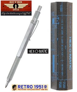 Retro-51-HEX-615BP-Hex-O-Matic-Ballpoint-Pen-in-Silver