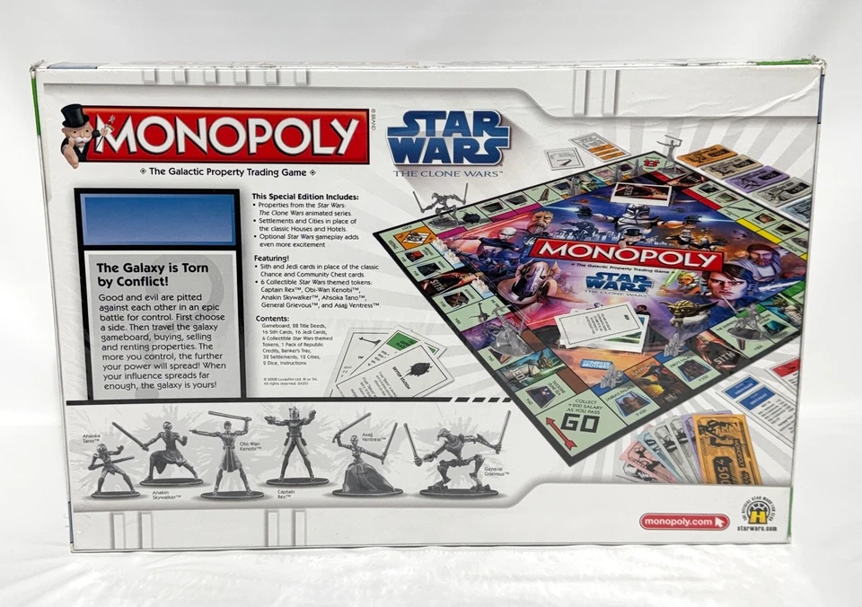 Monopoly Star Wars The Clone Wars Juego de Mesa 2008 Caja Dañada Foto 2 de 4