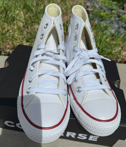 Converse Unisex high top trainers, Leather, Optical white, 4 US men - Picture 3 of 5