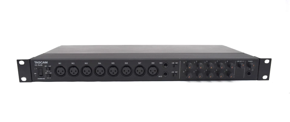 TASCAM US16X08 16-Mic Line Rackmount Audio Interface with MIDI & Power Adapter - Image 2 of 3
