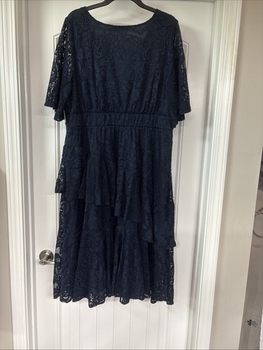 Kiyonna Women's Lace Affair Cocktail Dress Navy Size 3x - Picture 6 of 8