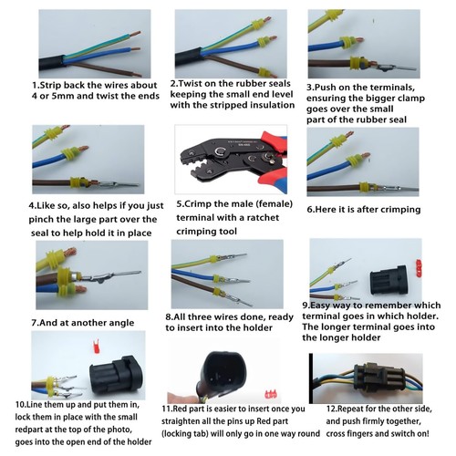 708* 1-6 Pin Car Automotive Waterproof Electrical Wire Connectors Plug Kit - Picture 16 of 21