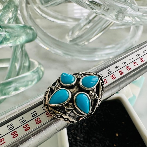 Carolyn Pollack Oval Sleeping Beauty Turquoise .925 Sterling Silver Ring Size 6 - Picture 4 of 4