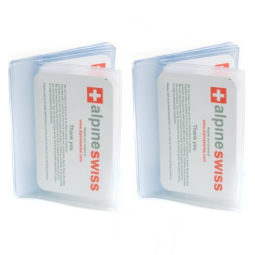 Alpine Swiss Set of 2 Plastic Wallet Inserts 6 Page Card Holder Picture Windows - Picture 3 of 4